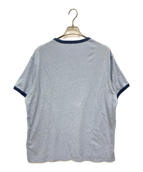 RRL（ダブルアールエル）RRL (ダブルアールエル) ロゴジャージーリンガーTシャツ ブルー サイズ:XXLの古着・服飾アイテム