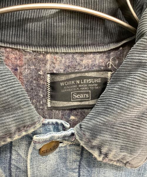 Sears（シアーズ）Sears (シアーズ) 襟コーデュロイカバーオール ブルー サイズ:38の古着・服飾アイテム