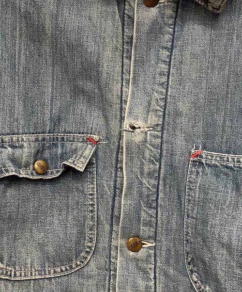 Sears（シアーズ）Sears (シアーズ) 襟コーデュロイカバーオール ブルー サイズ:38の古着・服飾アイテム