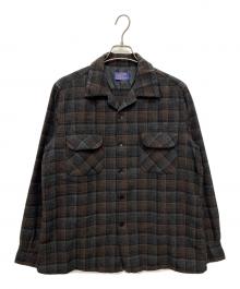 PENDLETON（ペンドルトン）の古着「50s ボードシャツ ウール オープンカラーシャツ」｜ブラウン×ブラック
