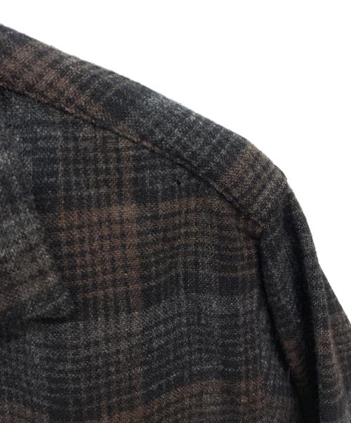 PENDLETON（ペンドルトン）PENDLETON (ペンドルトン) 50s ボードシャツ ウール オープンカラーシャツ ブラウン×ブラック サイズ:Lの古着・服飾アイテム