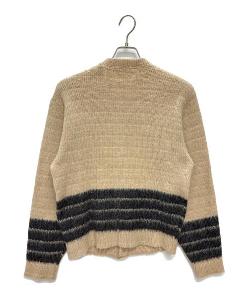 WELGRUME（ウェルグラム）WELGRUME (ウェルグラム) 60s ウール モヘアカーディガン ベージュ×ブラック サイズ:Sの古着・服飾アイテム