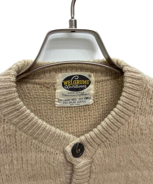 WELGRUME（ウェルグラム）WELGRUME (ウェルグラム) 60s ウール モヘアカーディガン ベージュ×ブラック サイズ:Sの古着・服飾アイテム
