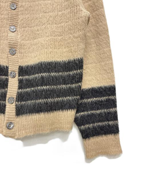 WELGRUME（ウェルグラム）WELGRUME (ウェルグラム) 60s ウール モヘアカーディガン ベージュ×ブラック サイズ:Sの古着・服飾アイテム