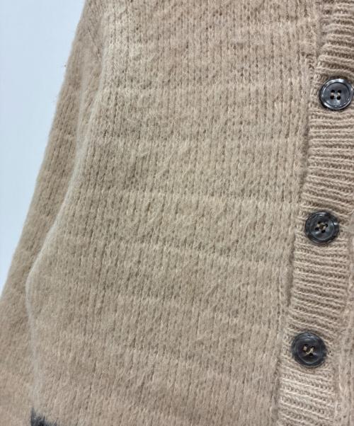 WELGRUME（ウェルグラム）WELGRUME (ウェルグラム) 60s ウール モヘアカーディガン ベージュ×ブラック サイズ:Sの古着・服飾アイテム