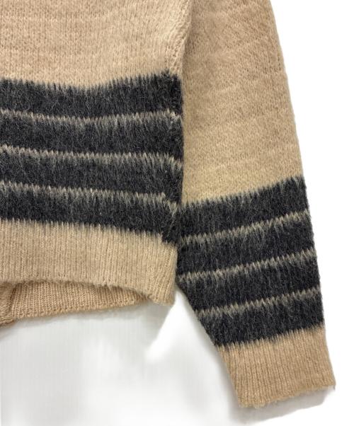 WELGRUME（ウェルグラム）WELGRUME (ウェルグラム) 60s ウール モヘアカーディガン ベージュ×ブラック サイズ:Sの古着・服飾アイテム