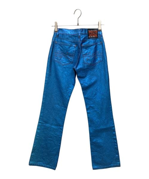 W.&L.T（ウォルト）W.&L.T (ウォルト) コーティング フレアパンツ ブルー サイズ:26の古着・服飾アイテム