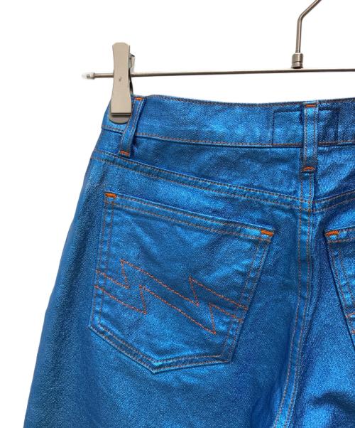 W.&L.T（ウォルト）W.&L.T (ウォルト) コーティング フレアパンツ ブルー サイズ:26の古着・服飾アイテム