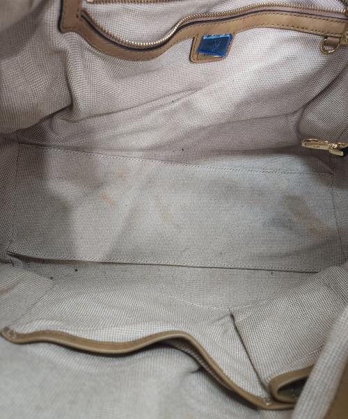 MCM（エムシーエム）MCM (エムシーエム) ハンドバッグ ベージュ×ブラウンの古着・服飾アイテム