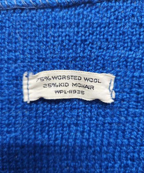 VINTAGE（ヴィンテージ）VINTAGE (ヴィンテージ) モヘア混 アーガイル カーディガン ブルー×グレー サイズ:表記無しの古着・服飾アイテム