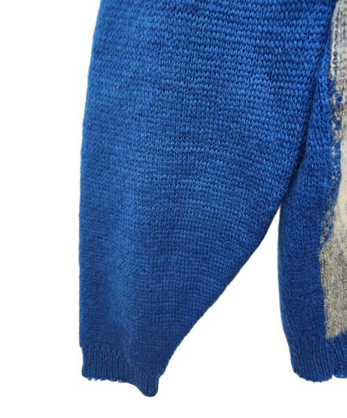 VINTAGE（ヴィンテージ）VINTAGE (ヴィンテージ) モヘア混 アーガイル カーディガン ブルー×グレー サイズ:表記無しの古着・服飾アイテム