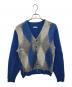 VINTAGE（ヴィンテージ）の古着「モヘア混 アーガイル カーディガン」｜ブルー×グレー
