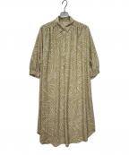 NOLLEY'Sノーリーズ）の古着「長袖ワンピース」｜ベージュ×グリーン