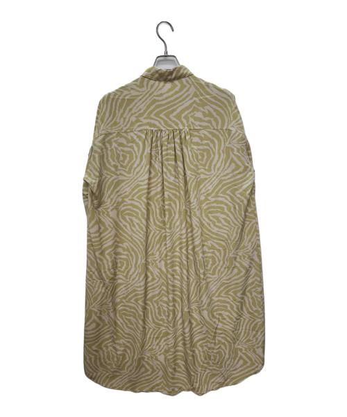 NOLLEY'S（ノーリーズ）NOLLEY'S (ノーリーズ) 長袖ワンピース ベージュ×グリーン サイズ:Fの古着・服飾アイテム