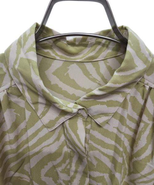 NOLLEY'S（ノーリーズ）NOLLEY'S (ノーリーズ) 長袖ワンピース ベージュ×グリーン サイズ:Fの古着・服飾アイテム