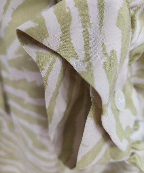 NOLLEY'S（ノーリーズ）NOLLEY'S (ノーリーズ) 長袖ワンピース ベージュ×グリーン サイズ:Fの古着・服飾アイテム