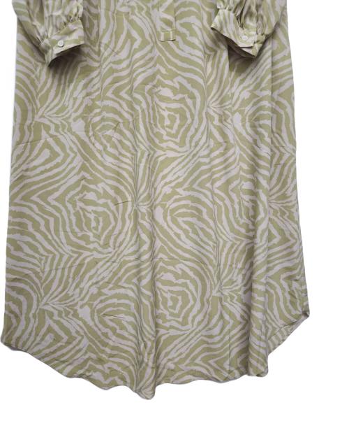 NOLLEY'S（ノーリーズ）NOLLEY'S (ノーリーズ) 長袖ワンピース ベージュ×グリーン サイズ:Fの古着・服飾アイテム