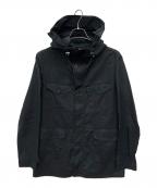 EMPORIO ARMANIエンポリオアルマーニ）の古着「リネンフーデットジャケット」｜ブラック