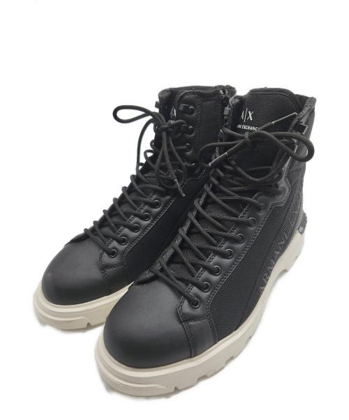 ARMANI EXCHANGE（アルマーニ エクスチェンジ）ARMANI EXCHANGE (アルマーニ エクスチェンジ) レースアップ トレッキングシューズ ブラック サイズ:26.5の古着・服飾アイテム