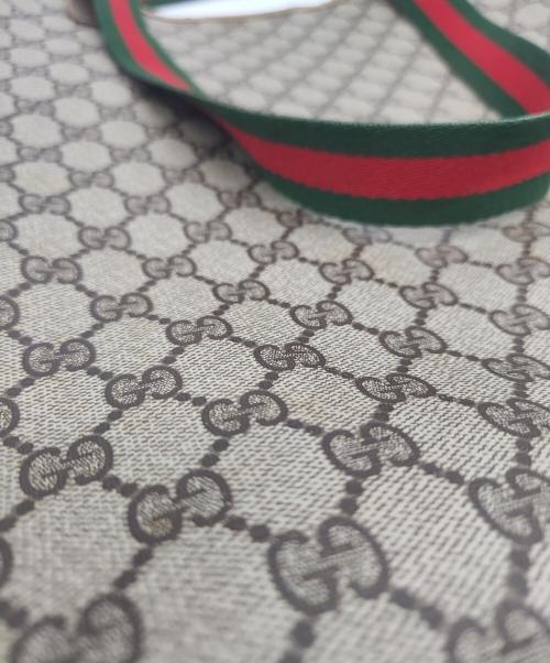 GUCCI（グッチ）GUCCI (グッチ) トートバッグ　OLD GUCCI グレー×ブラウンの古着・服飾アイテム