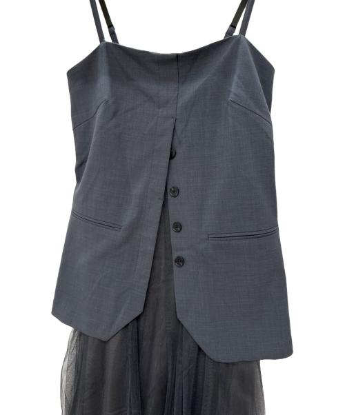 COCODEAL（ココディール）COCODEAL (ココディール) キャミジレチュールレイヤーワンピース チャコールグレー サイズ:SIZE 2の古着・服飾アイテム