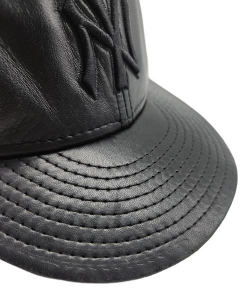 New Era（ニューエラ）New Era (ニューエラ) レザーキャップ ブラック サイズ:7 5/8の古着・服飾アイテム