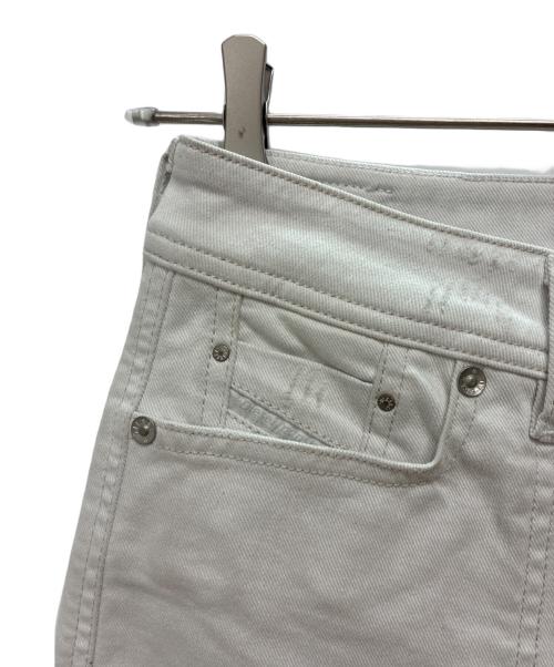 DIESEL（ディーゼル）DIESEL (ディーゼル) REEN-PATCH ダメージ加工ジーンズ ホワイト サイズ:W24 L30の古着・服飾アイテム