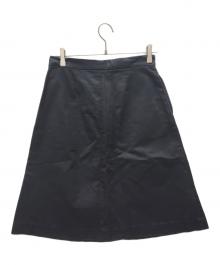 AURALEE（オーラリー）の古着「バギーサテンフレアスカート」｜ネイビー