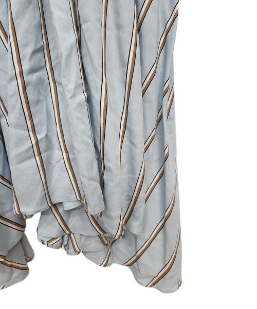 CHRISTIAN DADA（クリスチャンダダ）CHRISTIAN DADA (クリスチャンダダ) 長袖ワンピース ブルー×ブラウン サイズ:34の古着・服飾アイテム