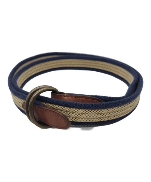 RRL（ダブルアールエル）RRL (ダブルアールエル) ベルト ネイビー×ベージュの古着・服飾アイテム