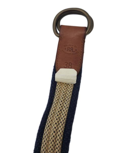 RRL（ダブルアールエル）RRL (ダブルアールエル) ベルト ネイビー×ベージュの古着・服飾アイテム