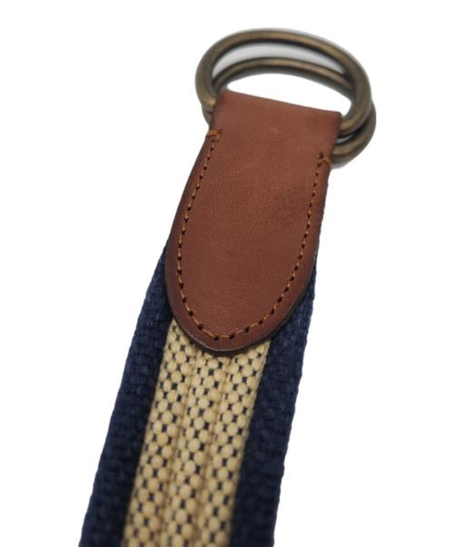 RRL（ダブルアールエル）RRL (ダブルアールエル) ベルト ネイビー×ベージュの古着・服飾アイテム