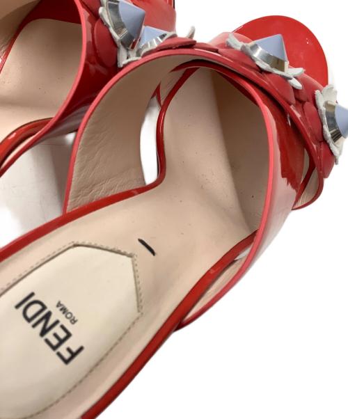 FENDI（フェンディ）FENDI (フェンディ) ミュールサンダル／フラワーモチーフ レッド サイズ:36 1/2の古着・服飾アイテム