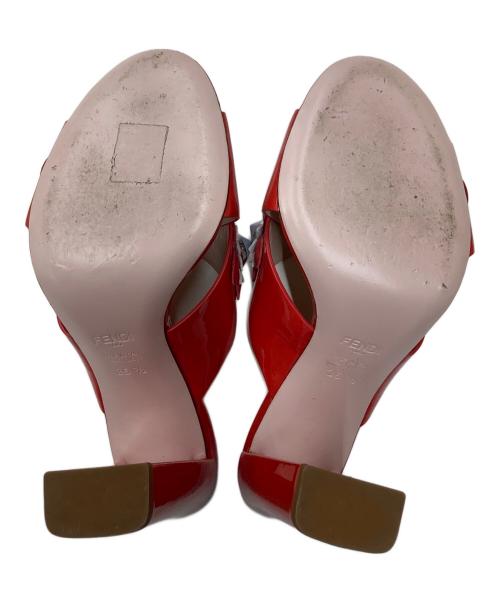 FENDI（フェンディ）FENDI (フェンディ) ミュールサンダル／フラワーモチーフ レッド サイズ:36 1/2の古着・服飾アイテム