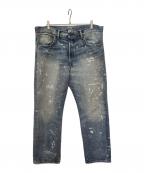 RRLダブルアールエル）の古着「デニムパンツ/ストレート フィット Fenimore ディストレスト ジーンズ」｜ブルー