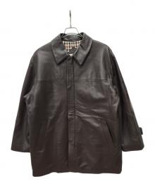 Aquascutum（アクアスキュータム）の古着「レザーコート」｜ブラウン