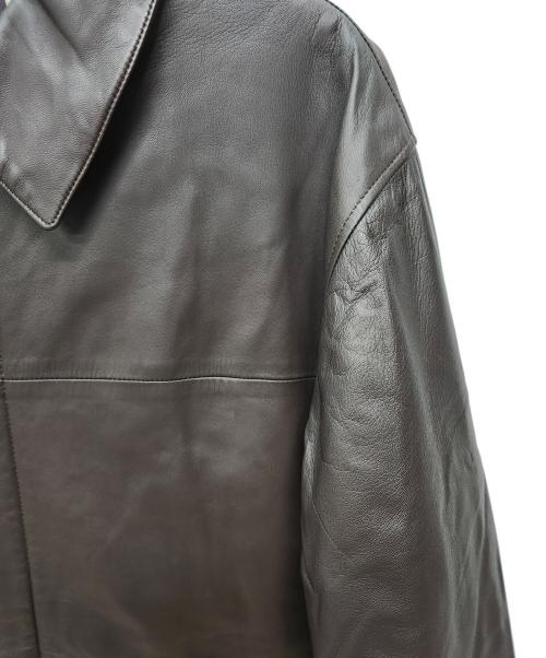 Aquascutum（アクアスキュータム）Aquascutum (アクアスキュータム) レザーコート ブラウン サイズ:Lの古着・服飾アイテム