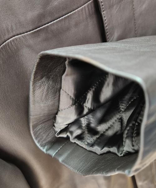 Aquascutum（アクアスキュータム）Aquascutum (アクアスキュータム) レザーコート ブラウン サイズ:Lの古着・服飾アイテム