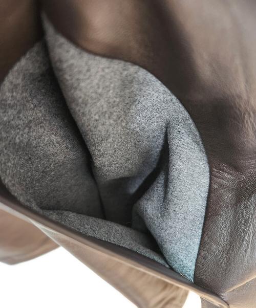 Aquascutum（アクアスキュータム）Aquascutum (アクアスキュータム) レザーコート ブラウン サイズ:Lの古着・服飾アイテム