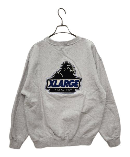 X-LARGE（エクストララージ）X-LARGE (エクストララージ) クルーネックスウェット ライトグレー サイズ:Mの古着・服飾アイテム