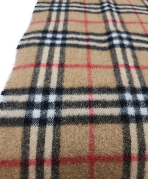 Burberry's（バーバリーズ）Burberry's (バーバリーズ) カシミヤマフラー ベージュ×レッドの古着・服飾アイテム