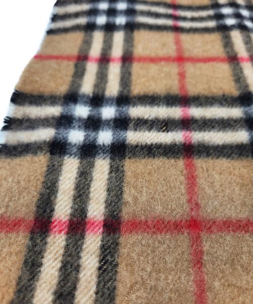 Burberry's（バーバリーズ）Burberry's (バーバリーズ) カシミヤマフラー ベージュ×レッドの古着・服飾アイテム