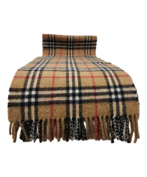 Burberry's（バーバリーズ）Burberry's (バーバリーズ) カシミヤマフラー ベージュ×レッドの古着・服飾アイテム