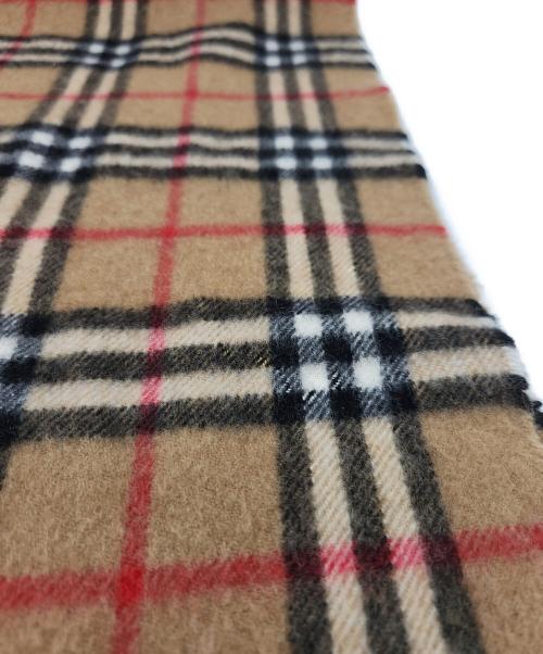 Burberry's（バーバリーズ）Burberry's (バーバリーズ) カシミヤマフラー ベージュ×レッドの古着・服飾アイテム