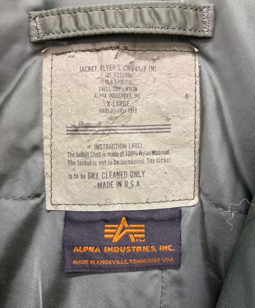 ALPHA（アルファ）ALPHA (アルファ) CWU-45 フライトジャケット グリーン サイズ:X-LARGEの古着・服飾アイテム