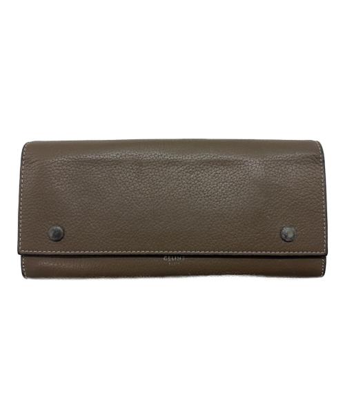 CELINE（セリーヌ）CELINE (セリーヌ) 長財布 グレー×イエローの古着・服飾アイテム
