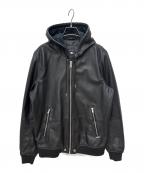 DIESELディーゼル）の古着「シープスキン フードレザージャケット」｜ブラック