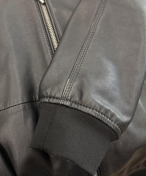 DIESEL（ディーゼル）DIESEL (ディーゼル) シープスキン フードレザージャケット ブラック サイズ:Lの古着・服飾アイテム