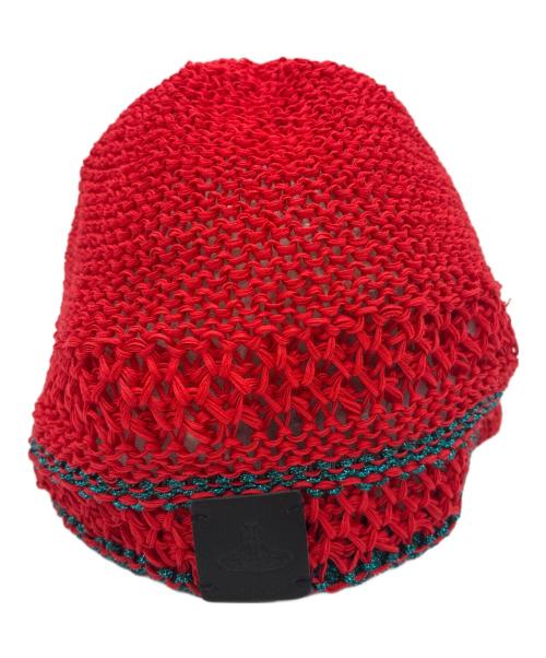 Vivienne Westwood（ヴィヴィアンウエストウッド）Vivienne Westwood (ヴィヴィアンウエストウッド) ニット帽 レッド×グリーン サイズ:FREEの古着・服飾アイテム