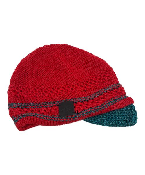 Vivienne Westwood（ヴィヴィアンウエストウッド）Vivienne Westwood (ヴィヴィアンウエストウッド) ニット帽 レッド×グリーン サイズ:FREEの古着・服飾アイテム